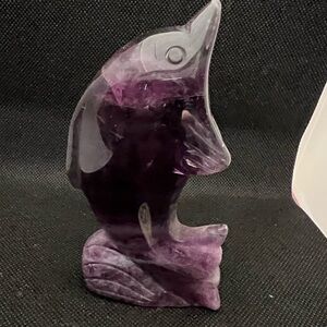 Large Purple Fluorite Dolphin Crystal 9 ounces